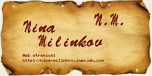 Nina Milinkov vizit kartica